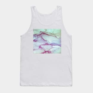 Abstract painting colorful liquid alcohol ink. Abstract artwork made with translucent ink colors. Tank Top